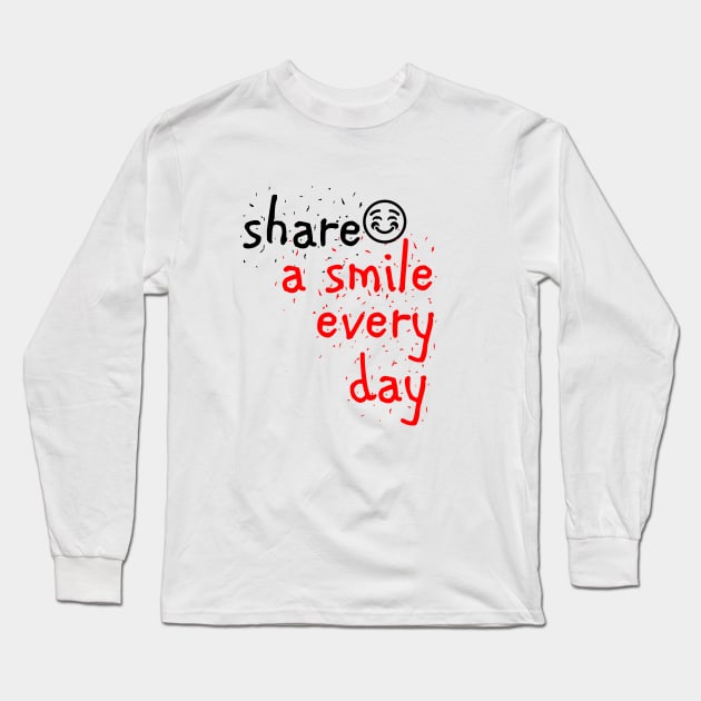 share a smile every day Long Sleeve T-Shirt by sarahnash